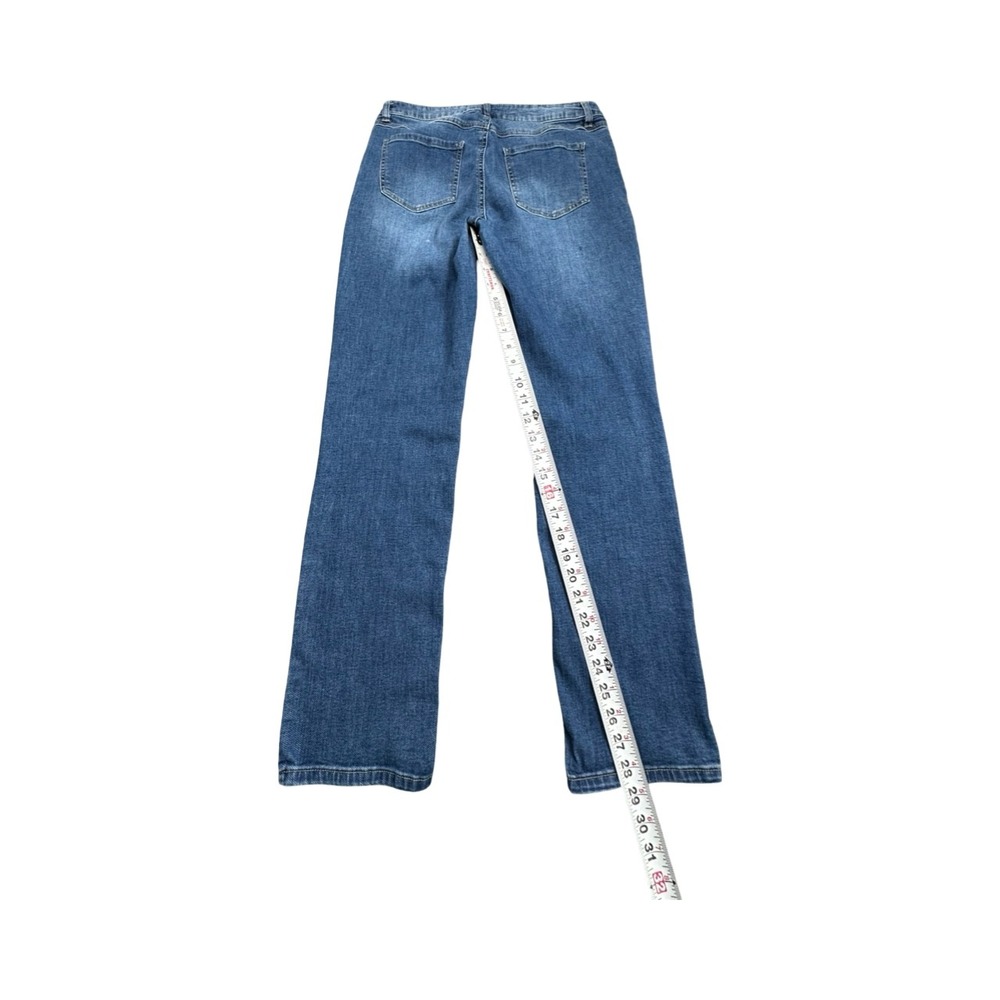 d.jeans Straight Leg Womens 12 Blue Button Fly Stretch Medium Wash Denim Pants - Picture 7 of 12